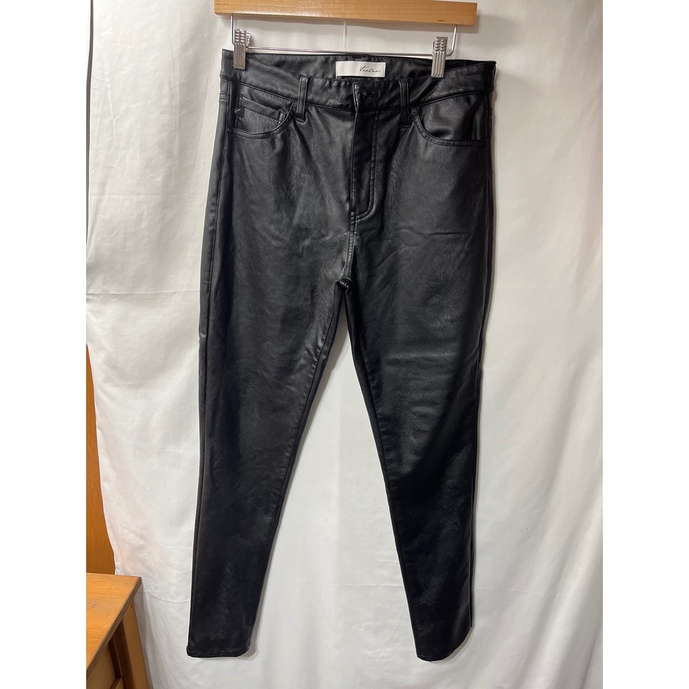 KanCan Black Vegan Faux Leather Skinny Pants High Rise KC2012BK Womens Size 11